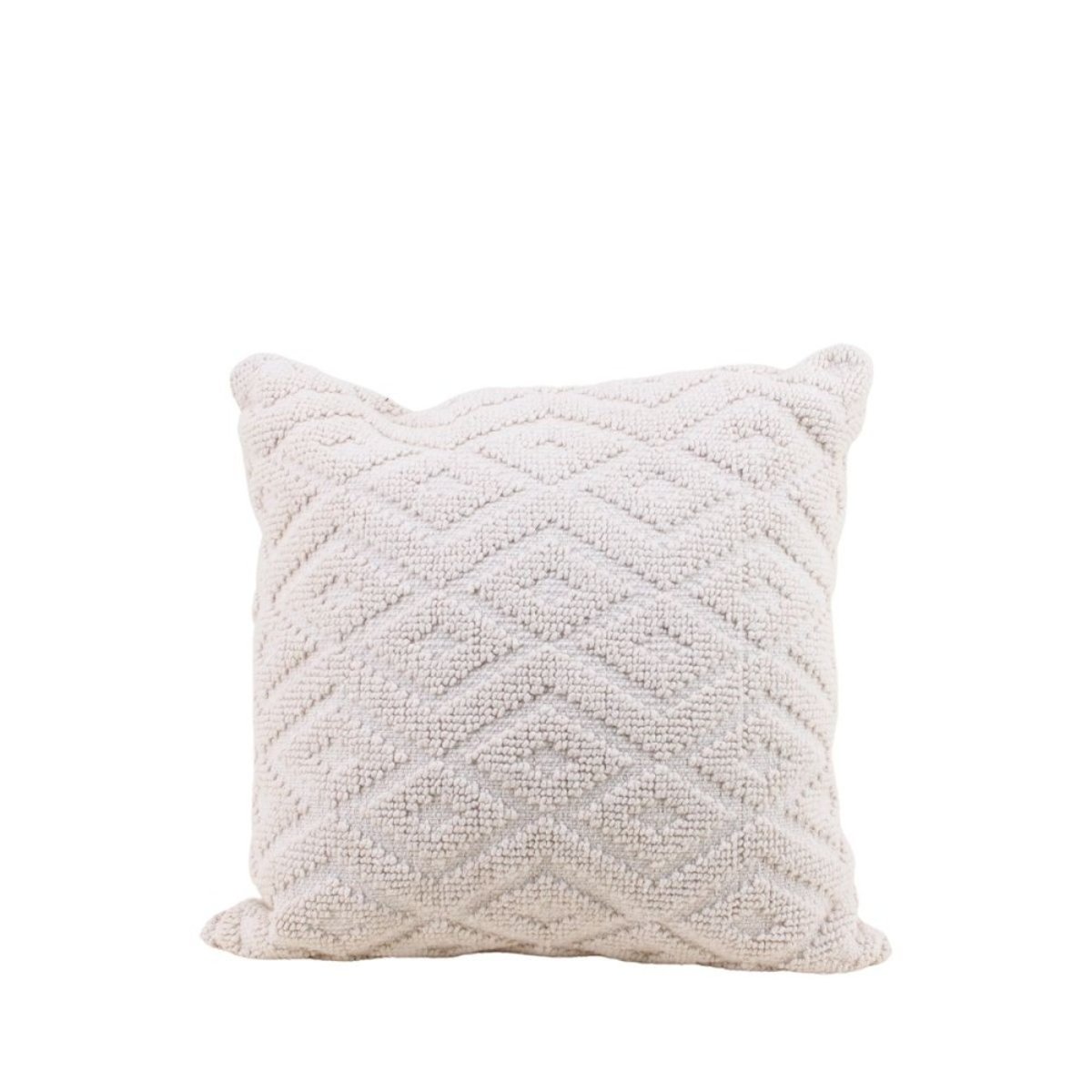 Coussin en tissu losanges 40x40cm beige, ORNAMI
