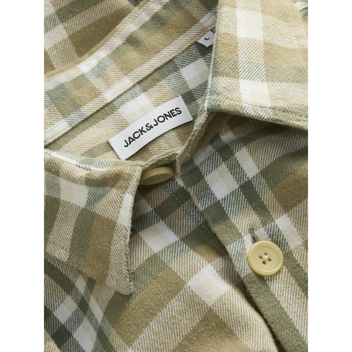 Surchemise en flanelle carreaux écru, JACK & JONES