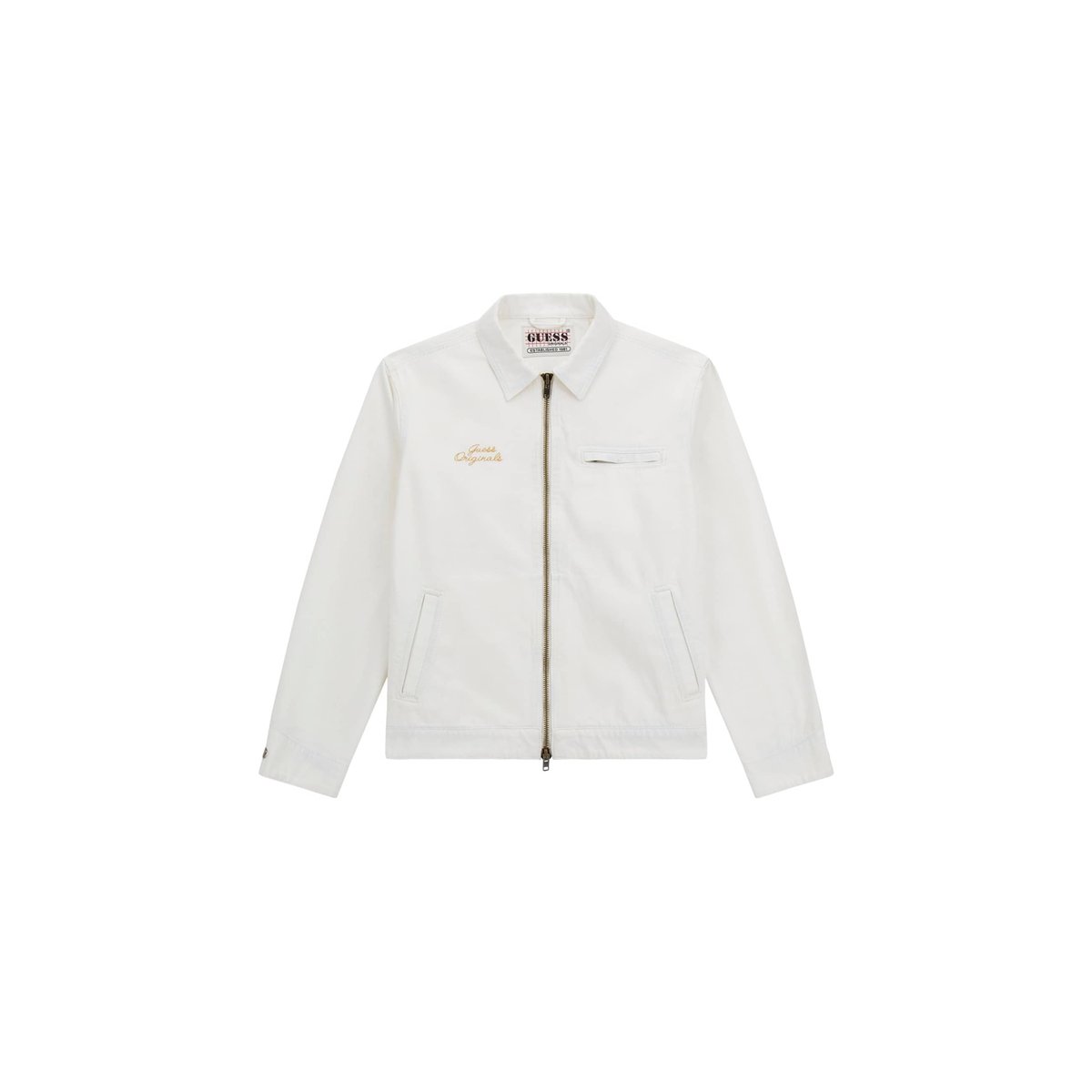 Veste En Jean Entièrement Zippée blanc, GUESS