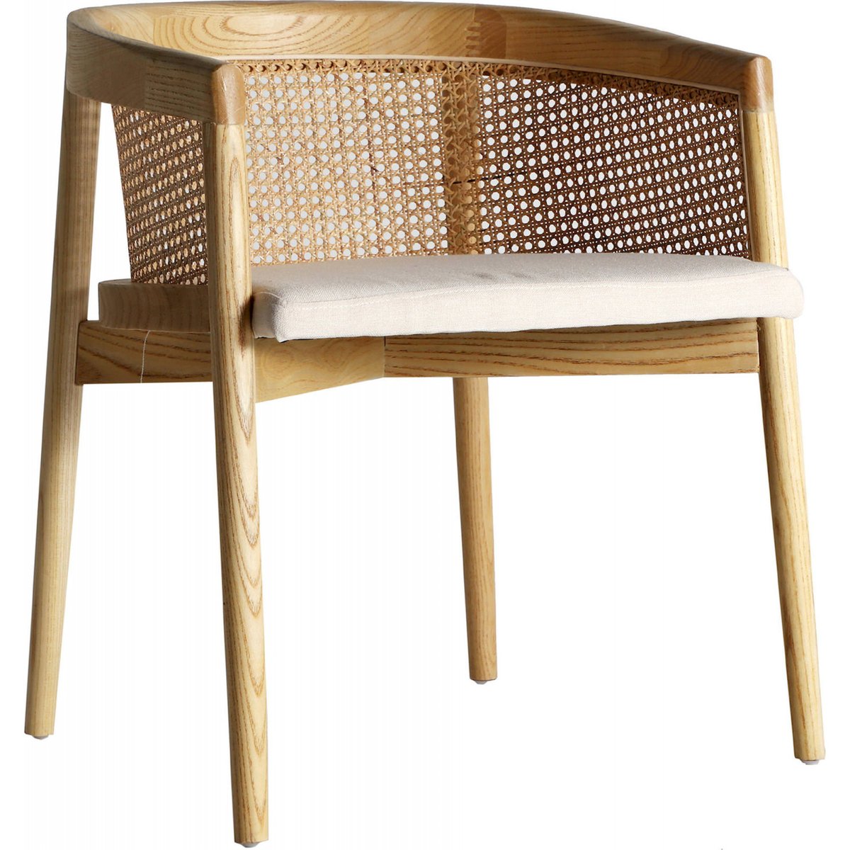 Lot de 2 fauteuils en bois et rotin, Vikan teinte naturelle bois clair et beige, RECOLLECTION
