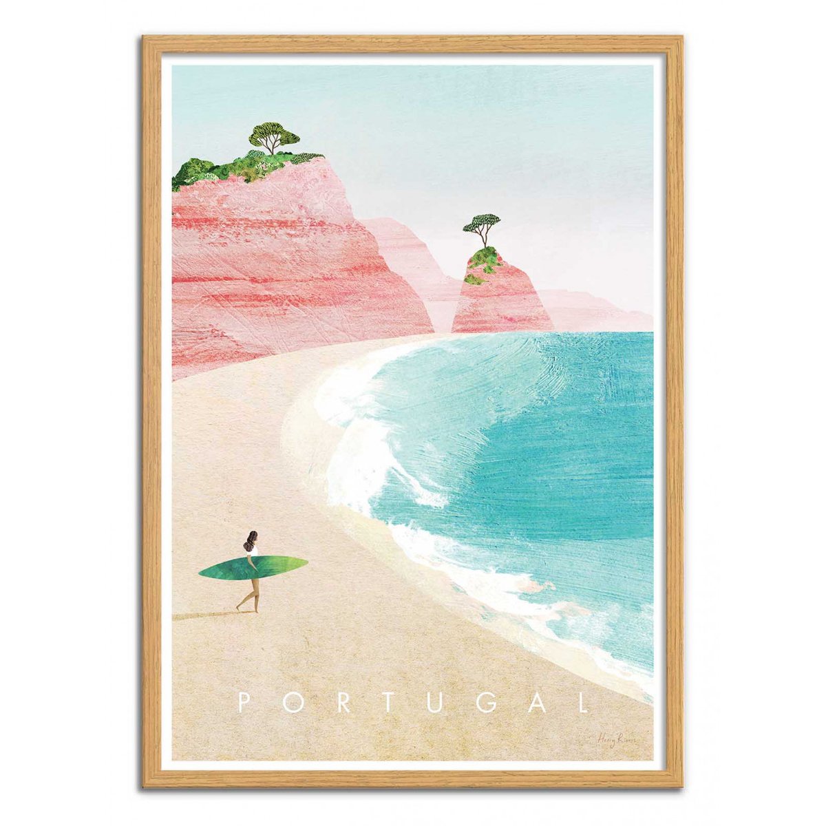 Affiche d’art et cadre noir 30 x 40 cm - Portugal - Henry Rivers affiche d'art, WALL EDITIONS
