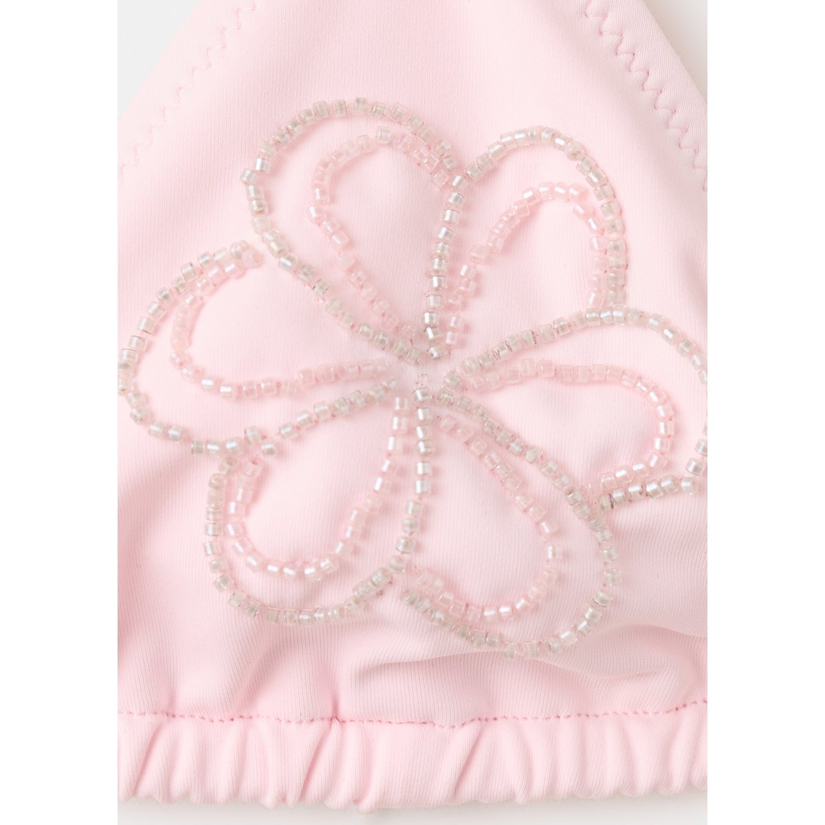 Haut bikini triangle avec fleur rose clair, MANGO