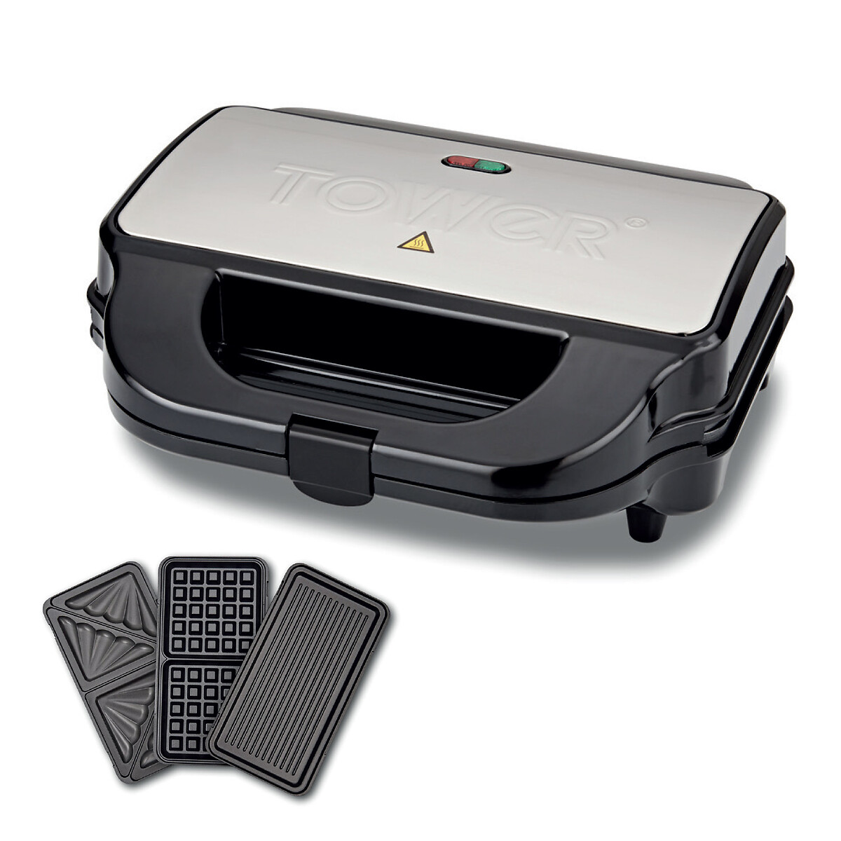 3-in-1 Deep Fill Sandwich Maker - T27032 stainless steel, TOWER