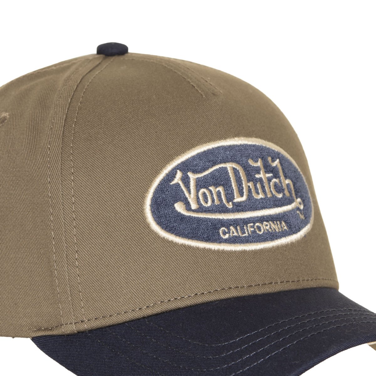 Casquette Baseball Terry taupe/bleu marine/beige, VON DUTCH