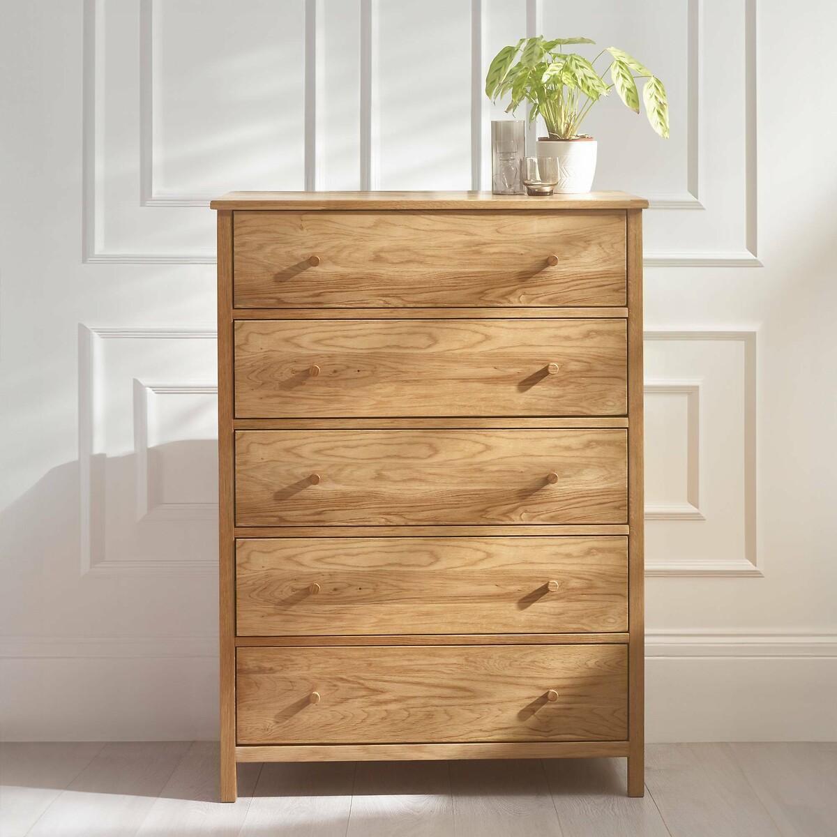 Coxhead 5 Drawer Wide Oak Chest oak, SO'HOME