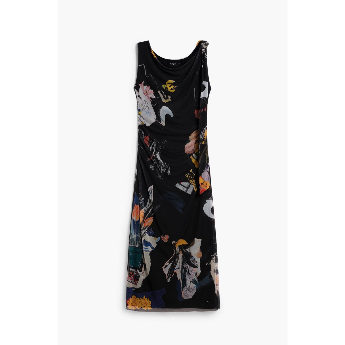 Robe midi collage noir, DESIGUAL