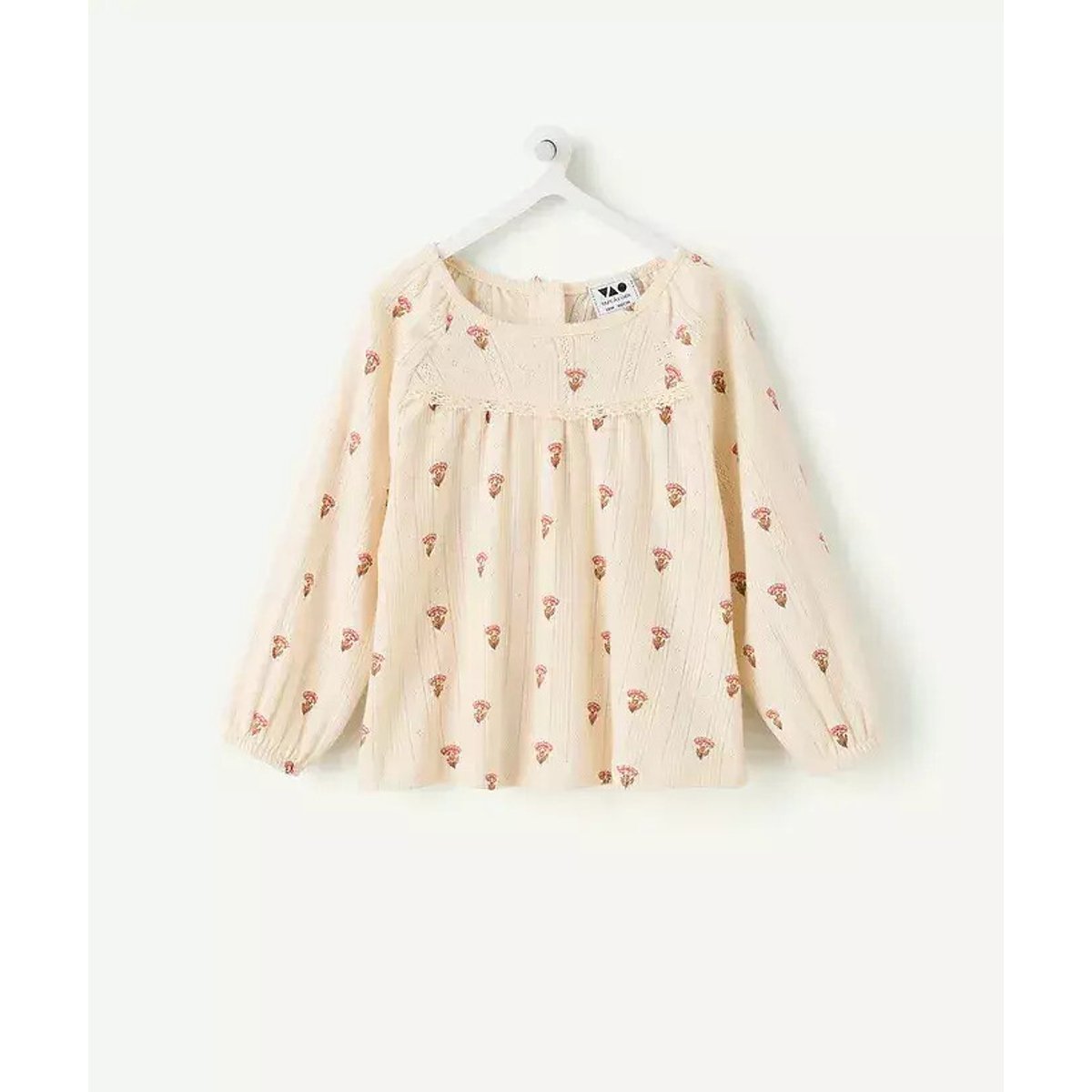 T-shirt a maniche lunghe ecru , TAPE A L'OEIL