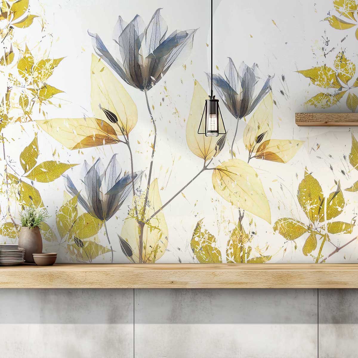Papier peint ambiance printanière intissé, HEXOA