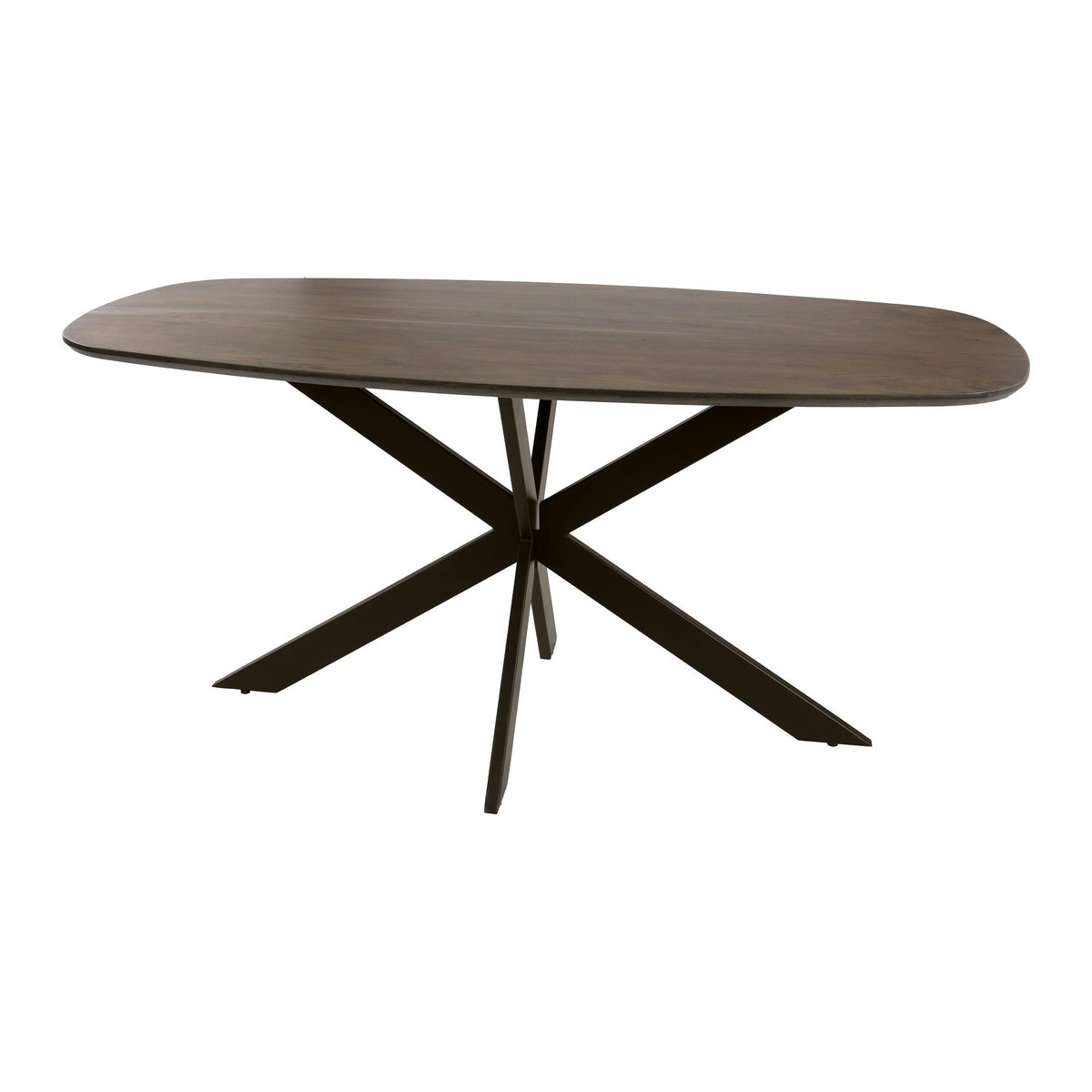 Table à manger bois d'acacia foncé bords arrondis 180 cm NAKO marron, PIER IMPORT