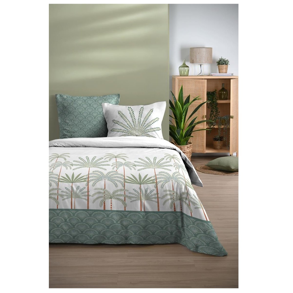 Parure de lit Collection Sous les palmiers vert, EDEN