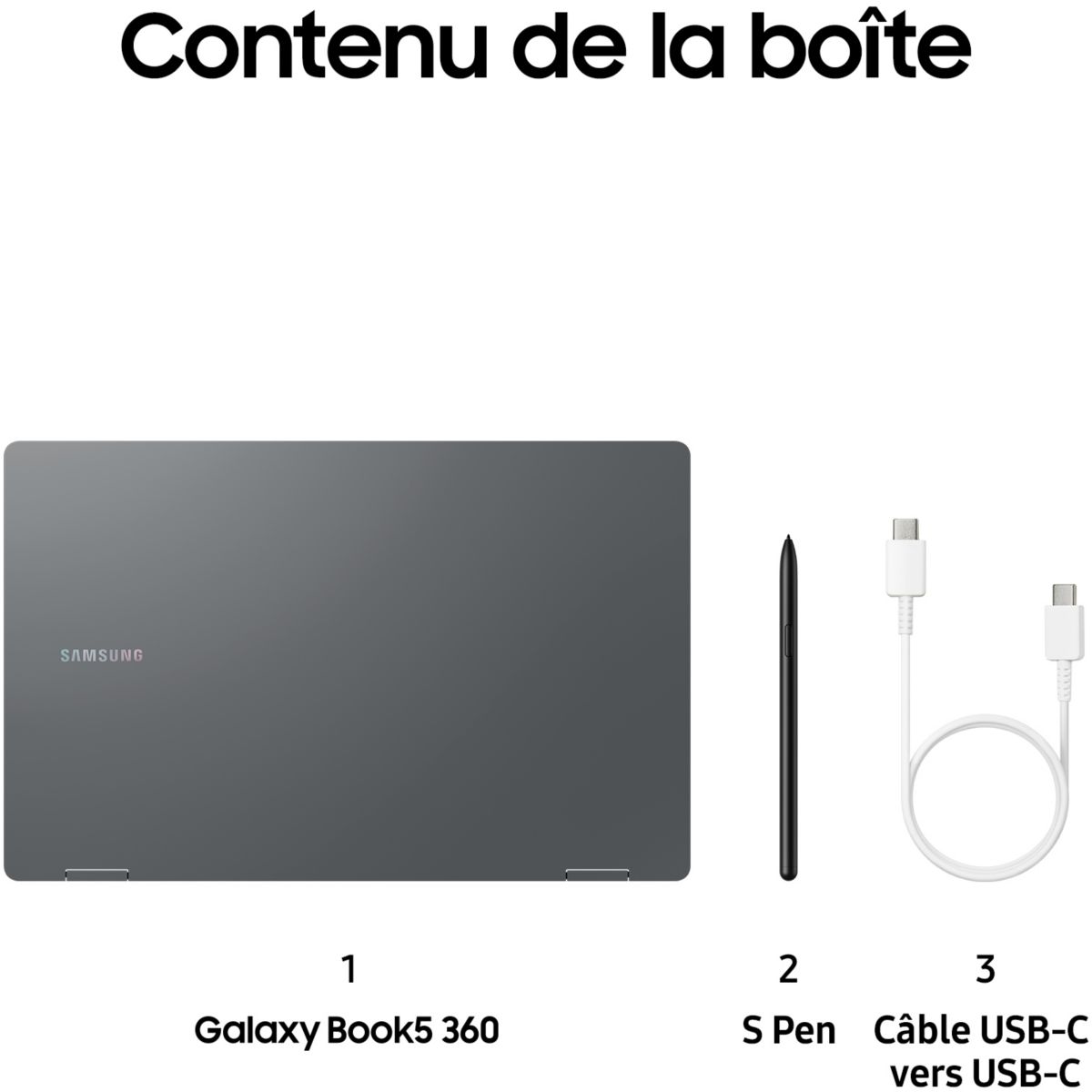 Ordinateur portable GB5 360 15,6" Tactile OLED Ultra 5 226V 16 Go RAM LPDDR5x SSD 512 Go stylet inclus Copilot+PC couleur unique, SAMSUNG
