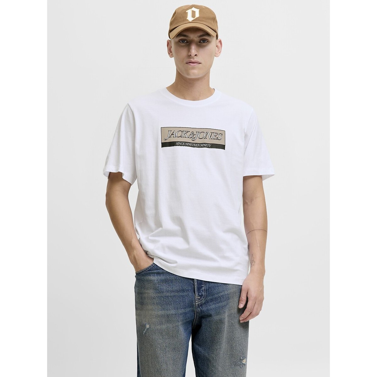 T-Shirt Jorinwood weiss, JACK & JONES