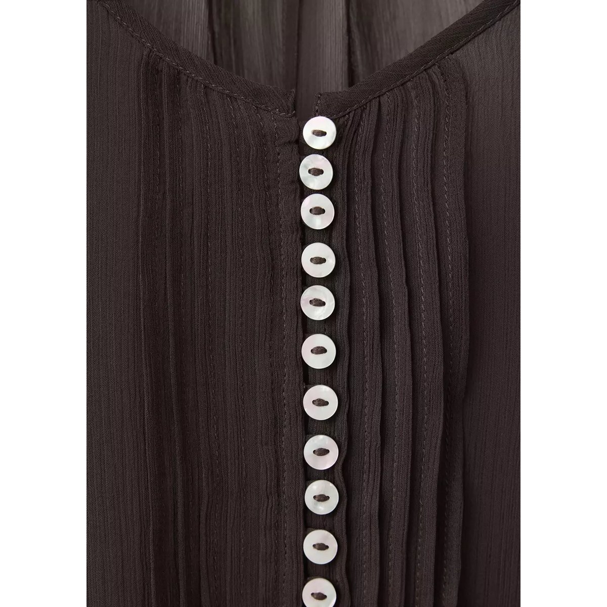 Chemise en mousseline asymétrique marron, MANGO TEEN