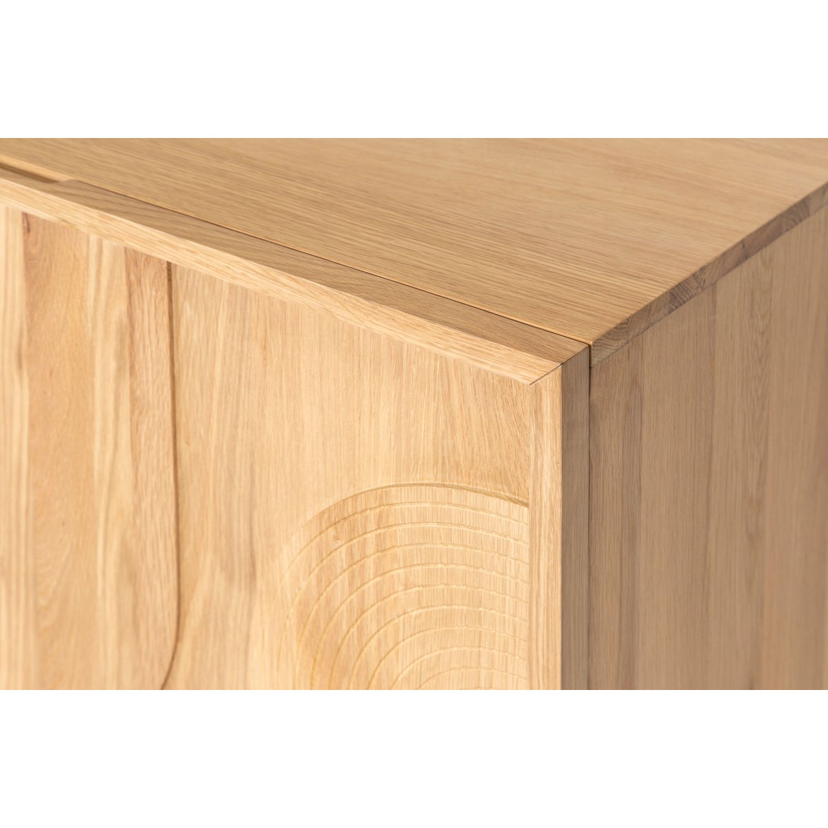 Meuble bas 4 portes chêne naturel, ZAGO