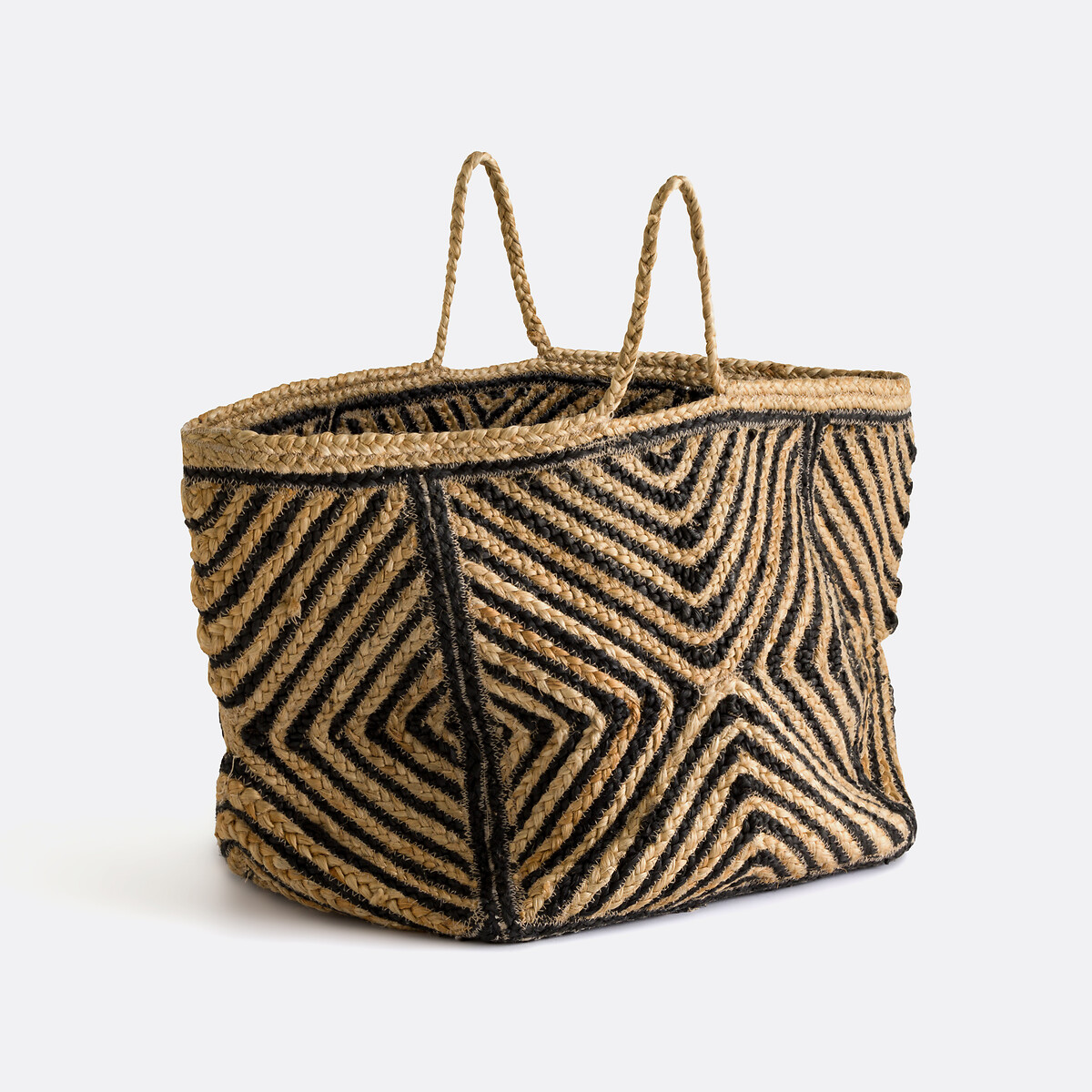 Panier en jute tréssée, Jutlo noir/naturel, LA REDOUTE INTERIEURS