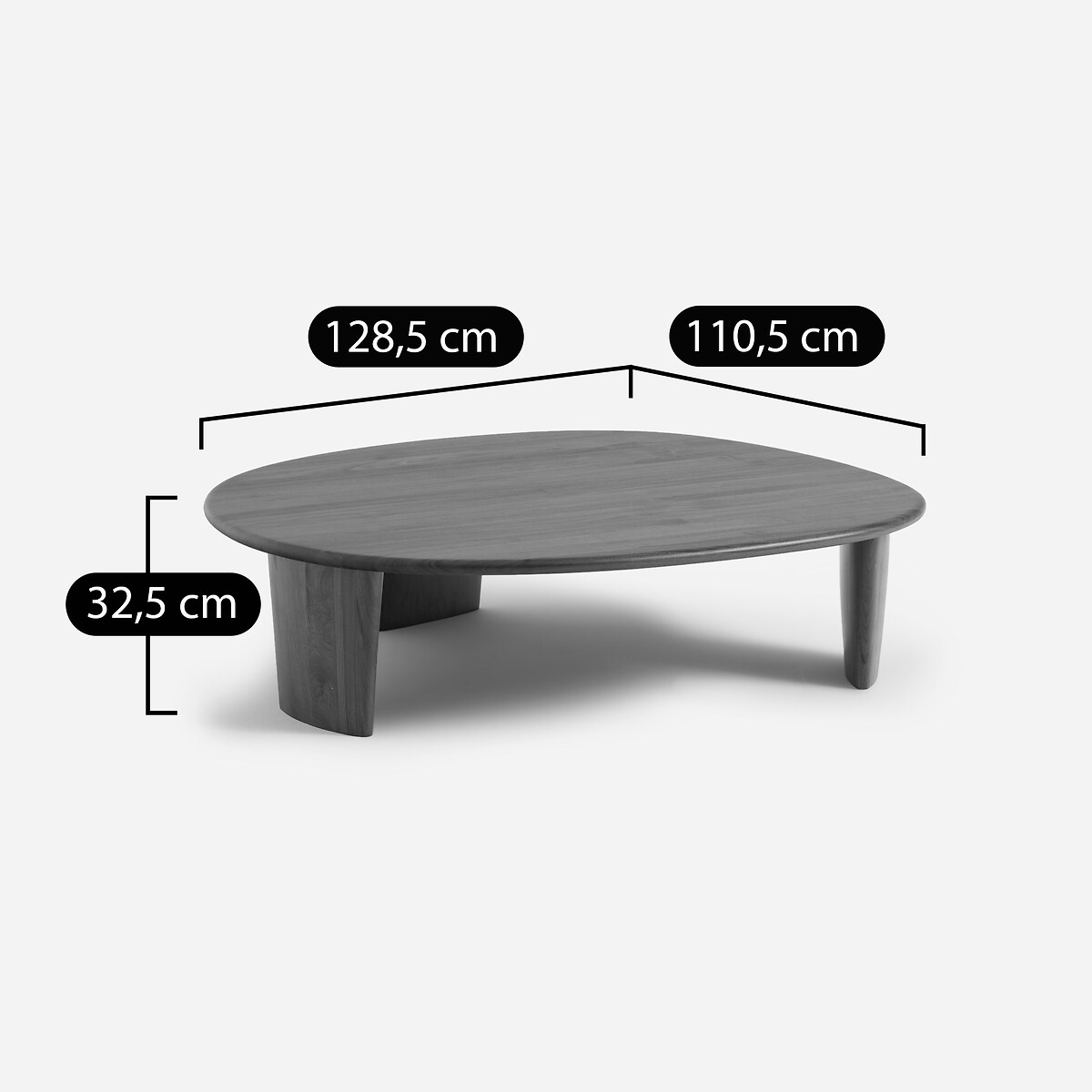 Massieve salontafel in notenhout, Guimel notenhout, AM.PM