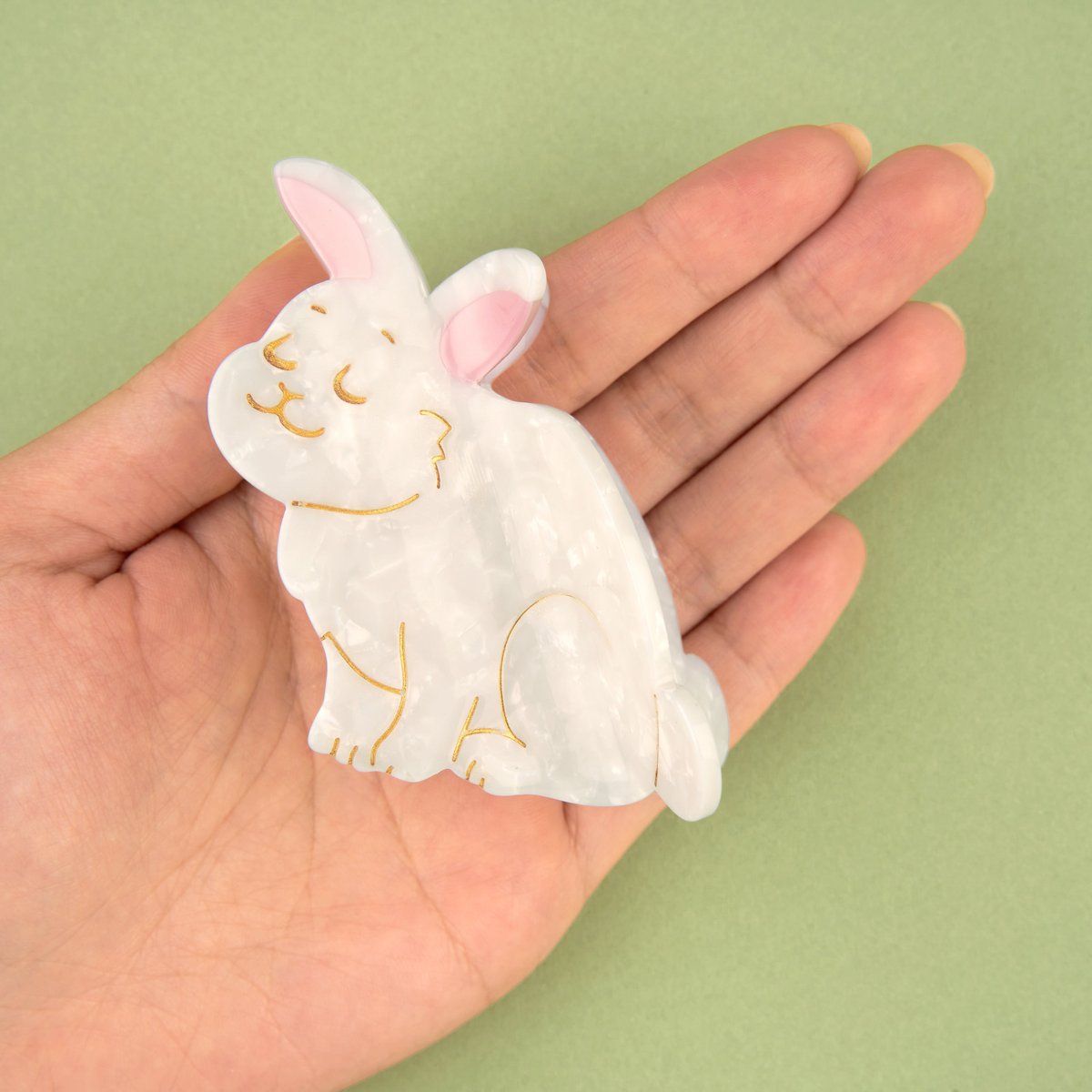 Pince à cheveux LAPIN blanc, COUCOU SUZETTE