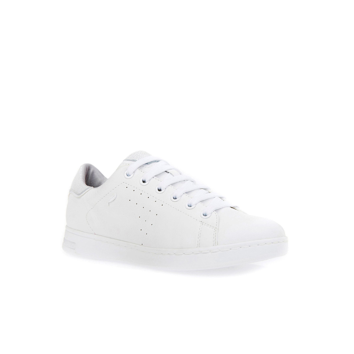 Ademende sneakers in leer Jaysen wit, GEOX