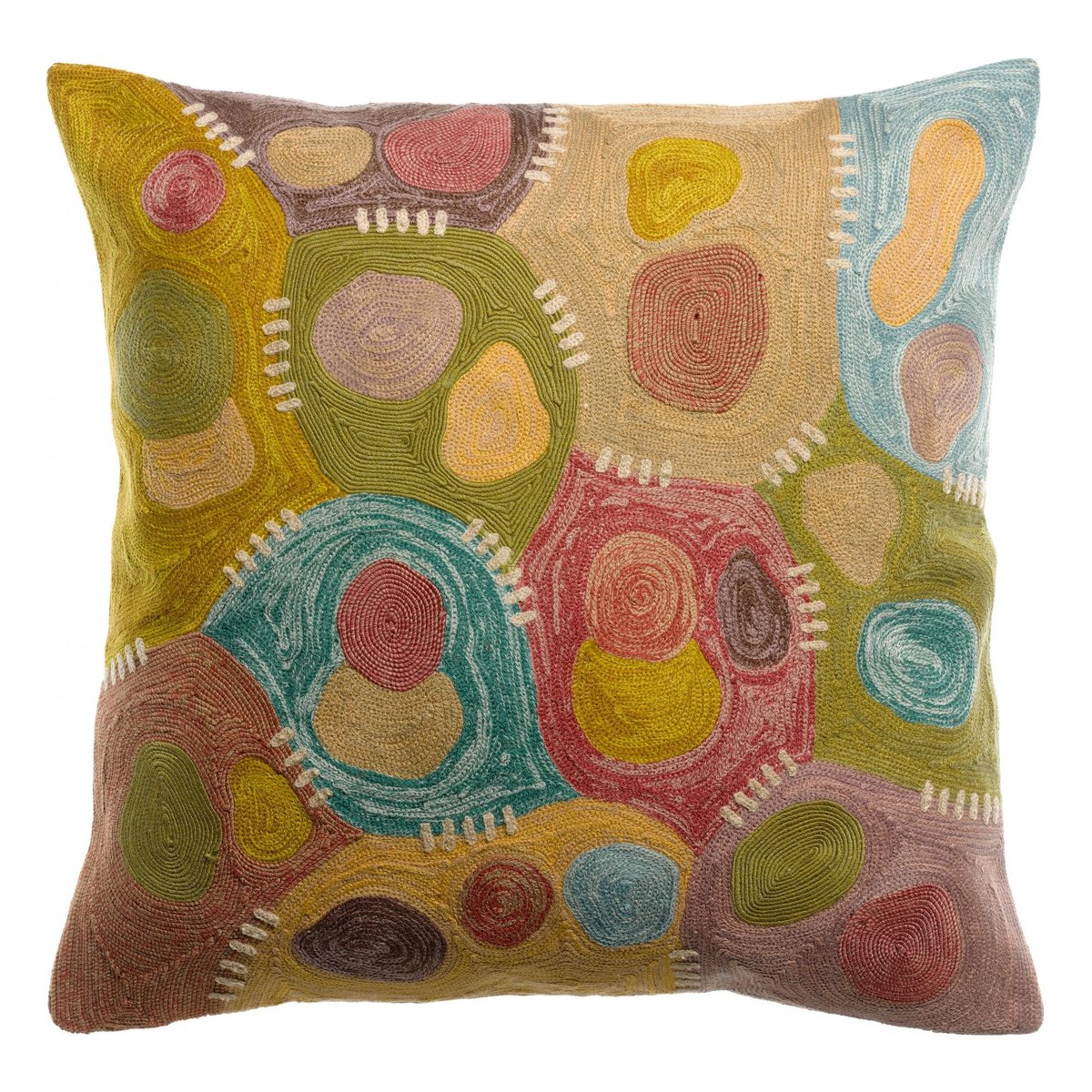 Coussin brodé Nestor mineral, VIVARAISE