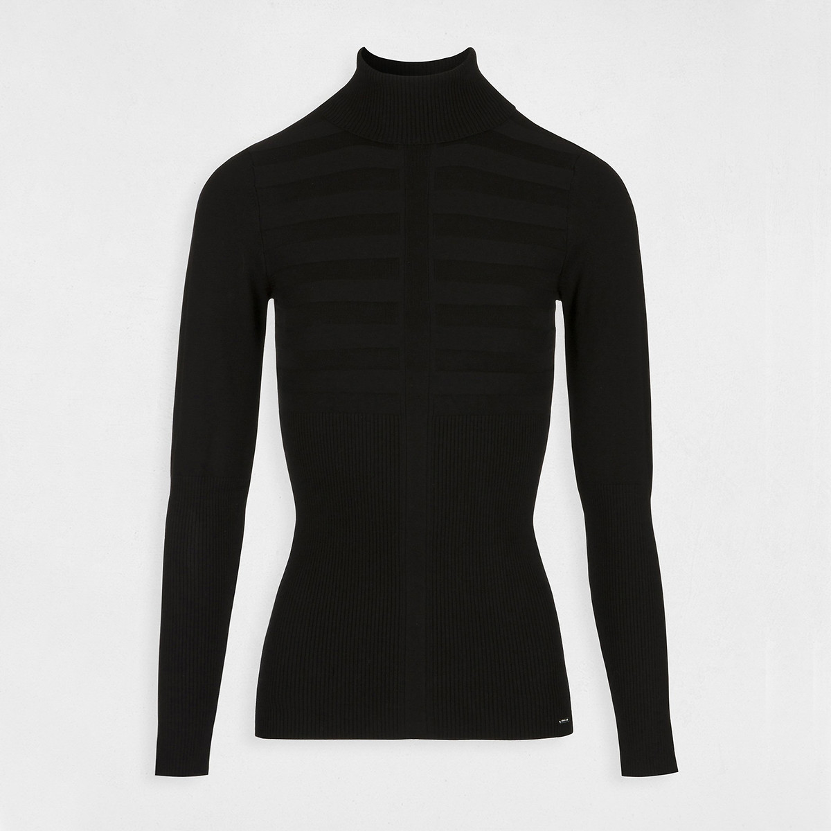 Pull col roulé fine maille noir, MORGAN