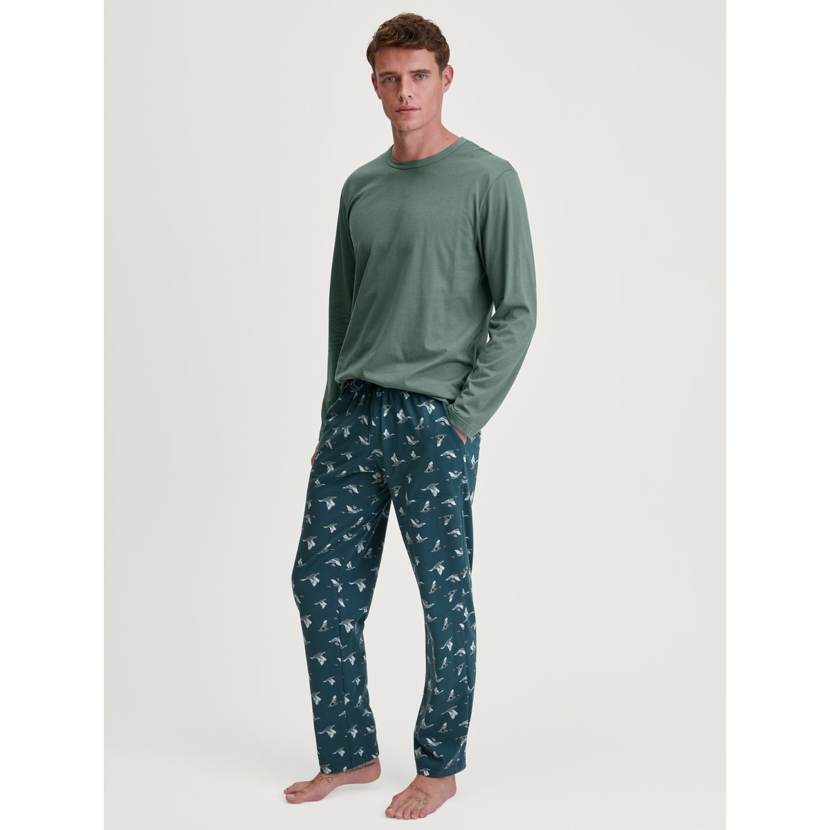 Pantalon Coton RMX SLEEP WEEKEND bleu foncé, CALIDA