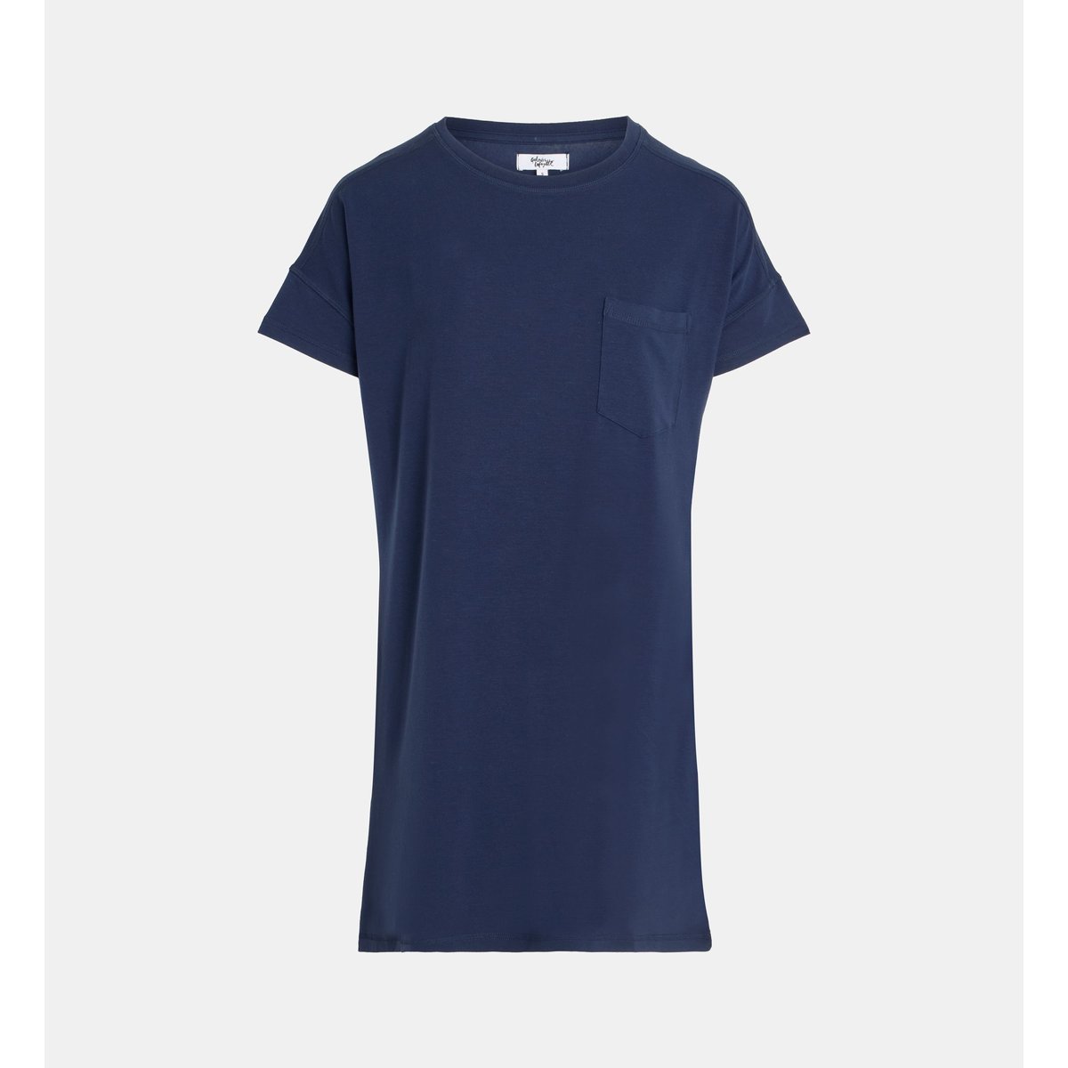 Liquette droite et longue dera tencel bleu marine, GALERIES LAFAYETTE