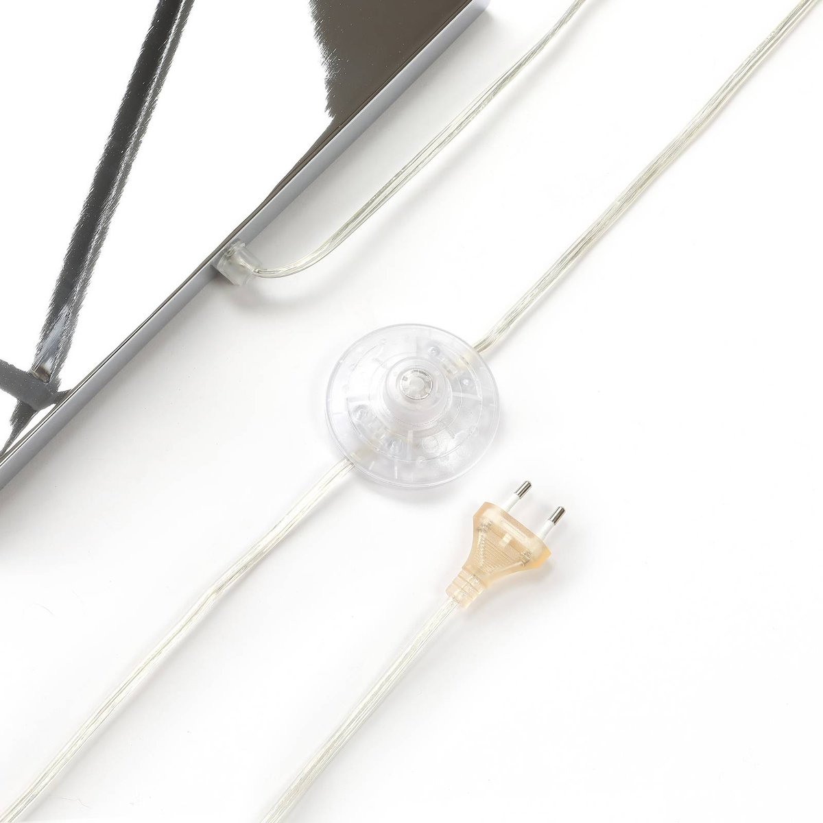 Lampadaire en métal moderne, Evaine chrome, blanc, LUCANDE