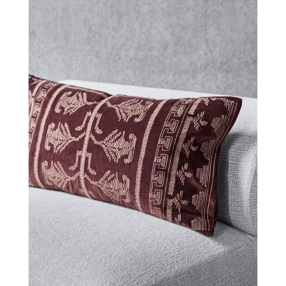 Coussin en coton 80x40 cm Harlov marron, HOUSE DOCTOR