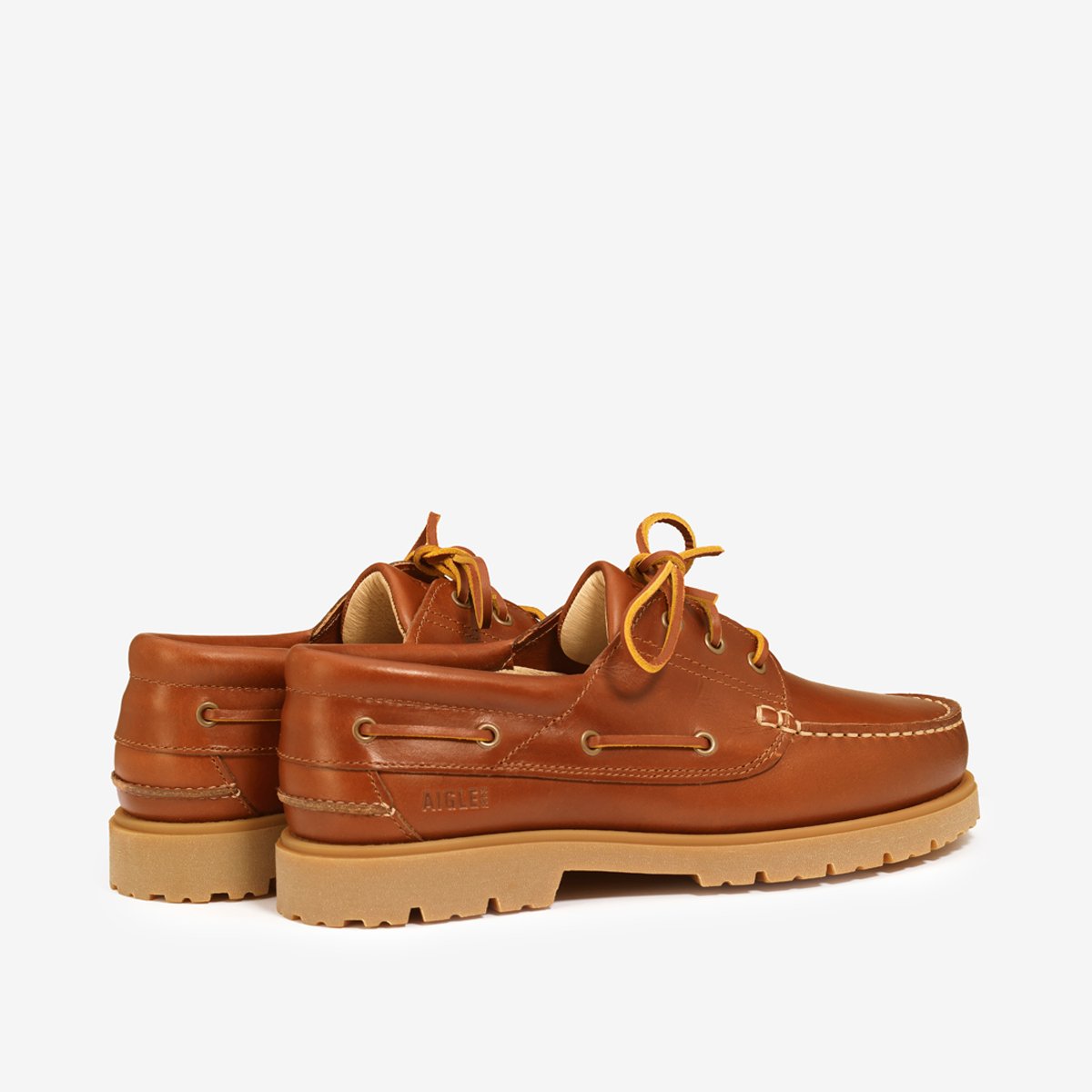 Chaussures bateau en cuir TARMAC marron, AIGLE