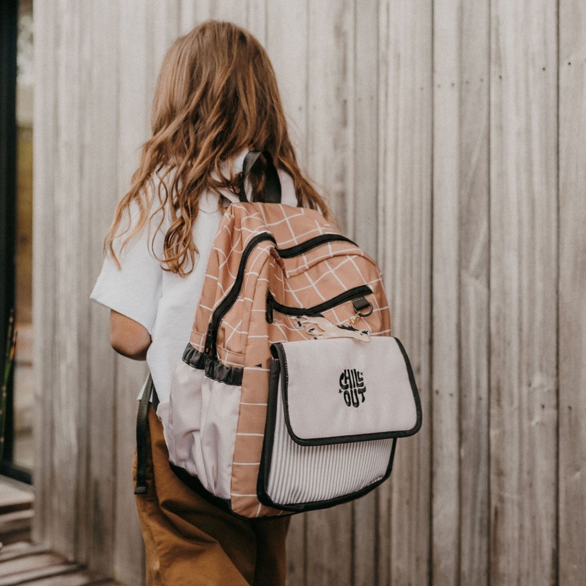 Sac à dos enfant marron, beige, ZAKUW