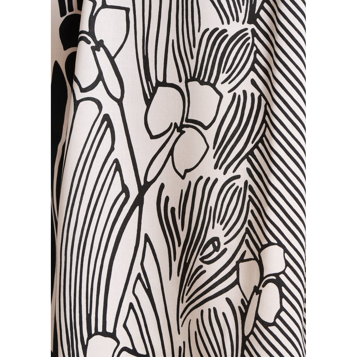 Jupe mi-longue à imprimé floral ecru/noir, LA FEE MARABOUTEE