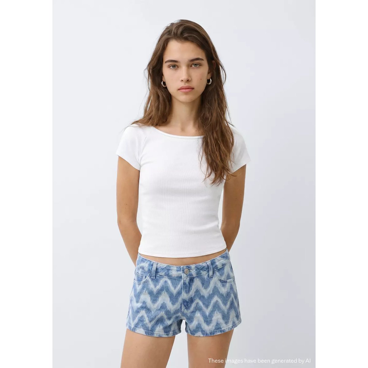 T-shirt basique en coton blanc cassé, MANGO TEEN