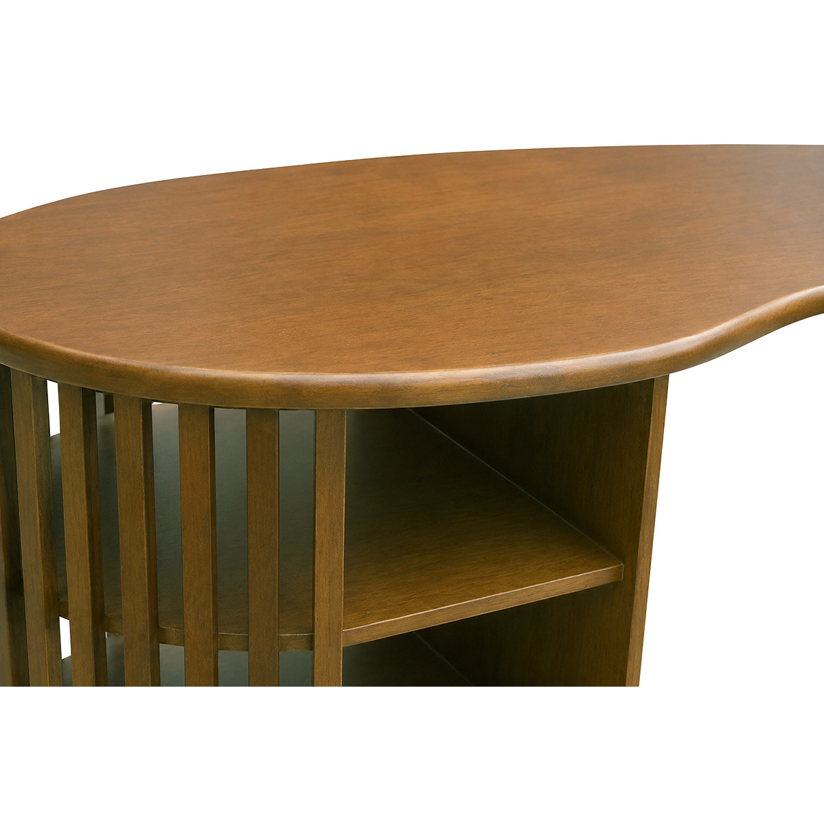 Ilot - table de bar avec rangements en bois foncé manguier massif H90 cm LOBIO couleur unique, MILIBOO