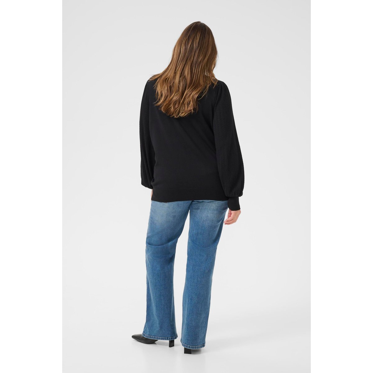Pullover tricoté noir black deep, KAFFE CURVE