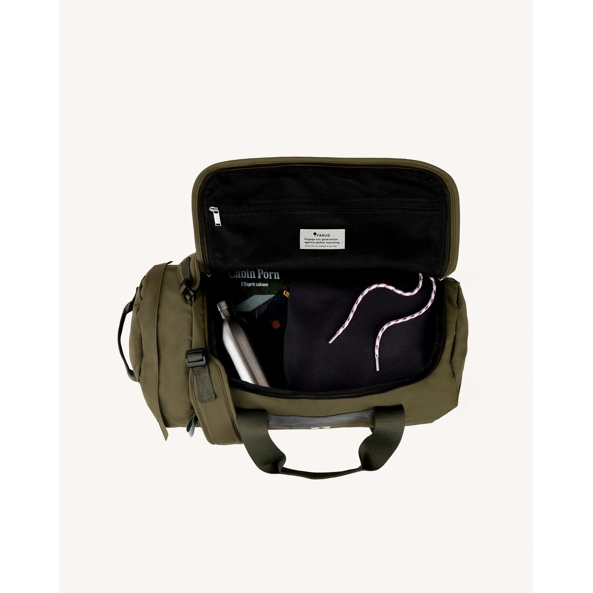 Sac nylon BIG DUFFLE vert olie, FAGUO