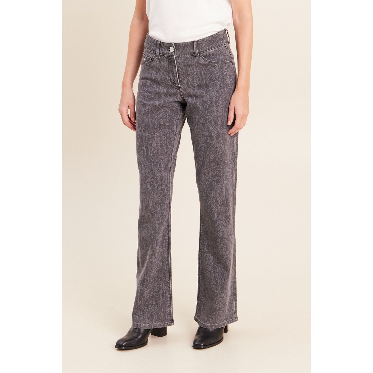 Jean bootcut longueur standard denim gris, BREAL
