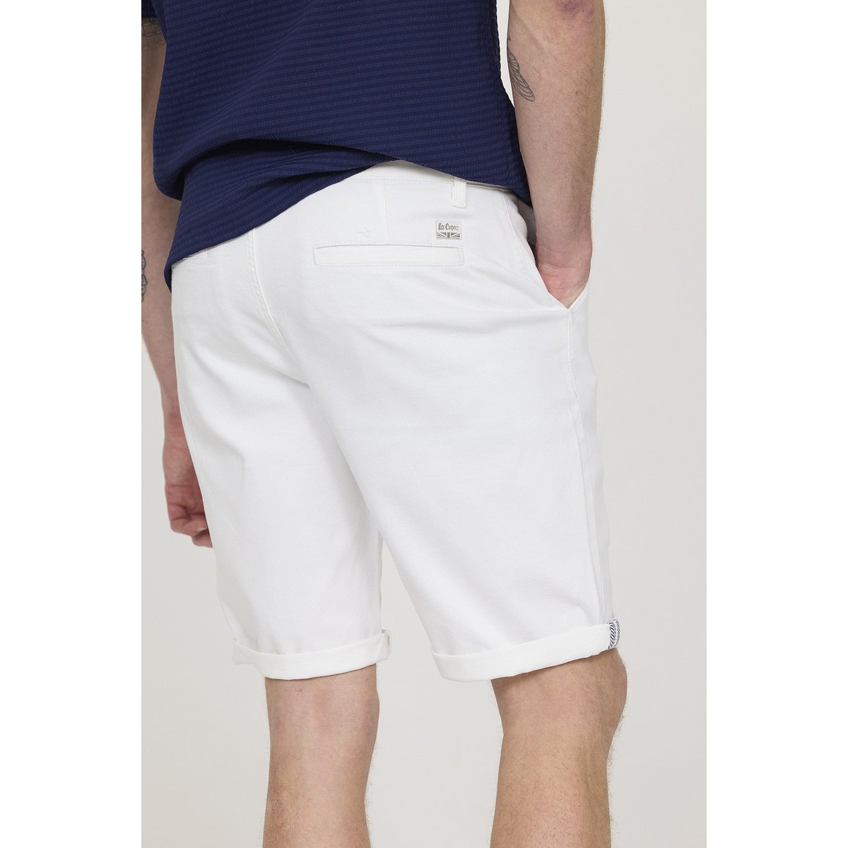 Short coton straight NARO blanc, LEE COOPER