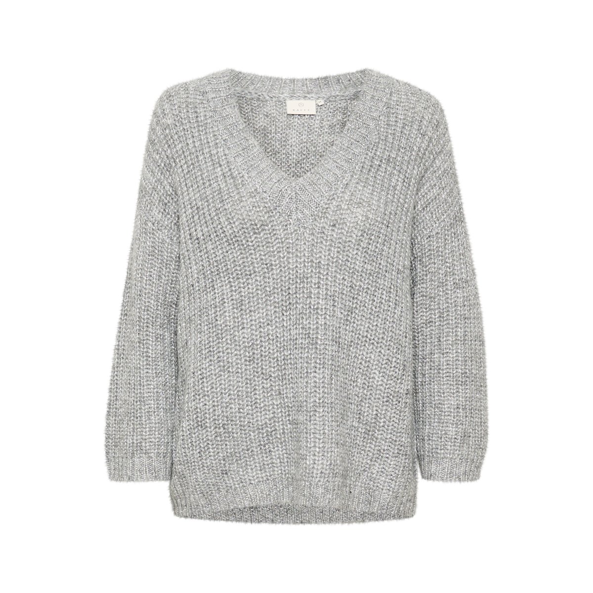 Knitted pullover gris argent grey silver metallic, KAFFE