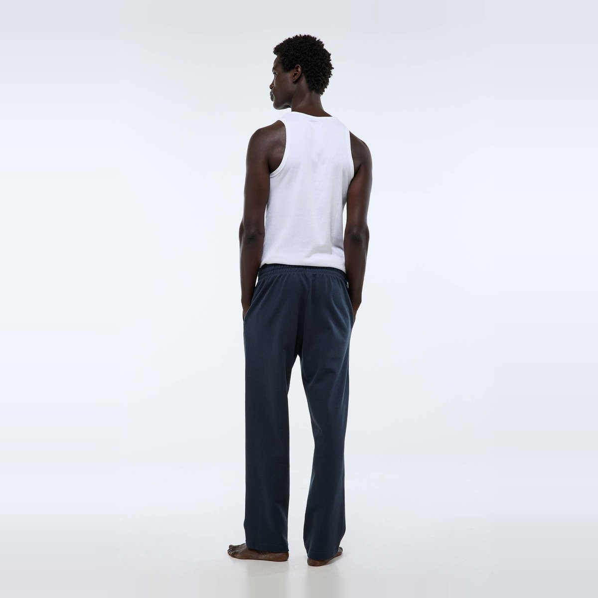 Pantalon molleton en coton BIO GOTS marine, MONOPRIX