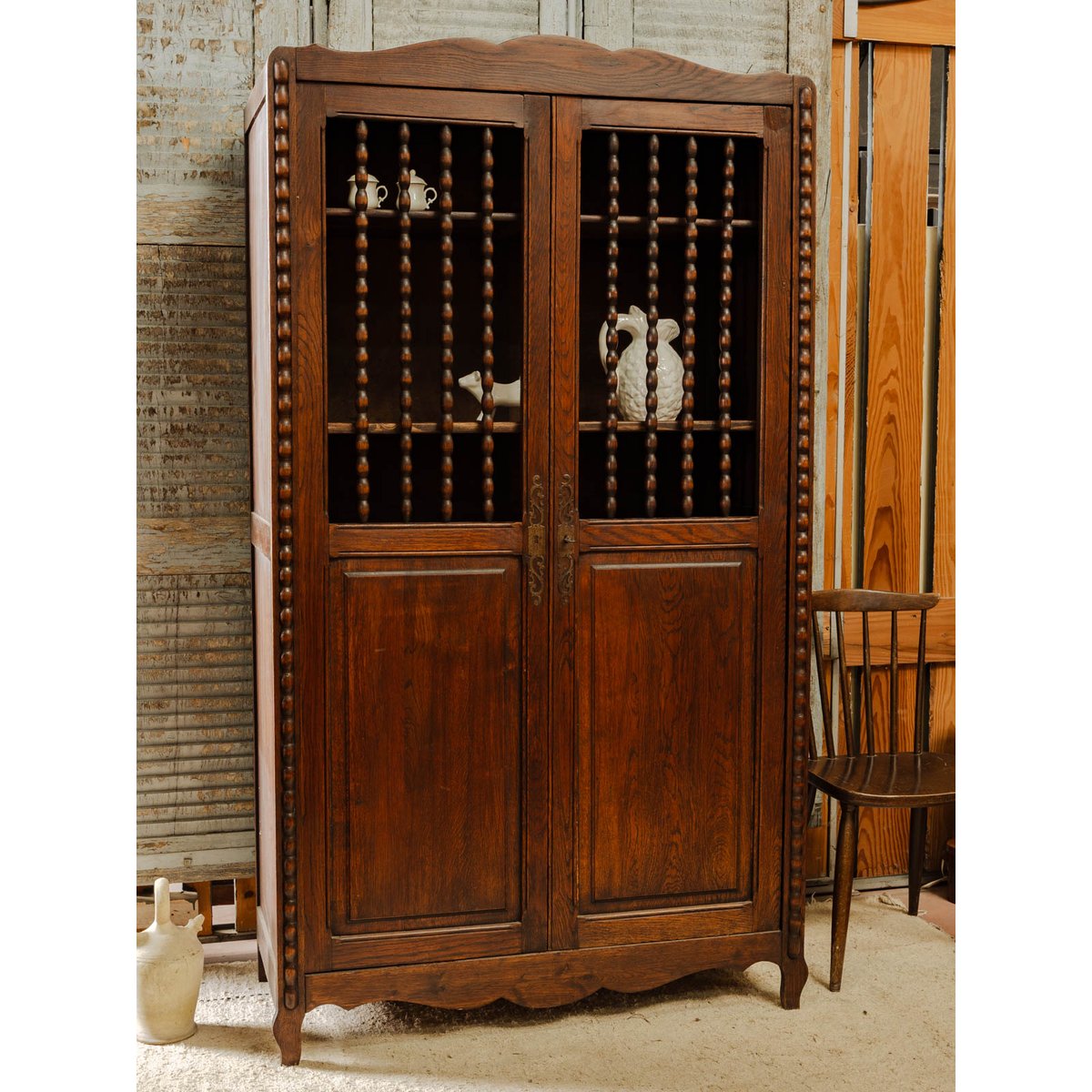 Armoire en bois Blandine N°493 - Bon état bois foncé, DEBONGOUT