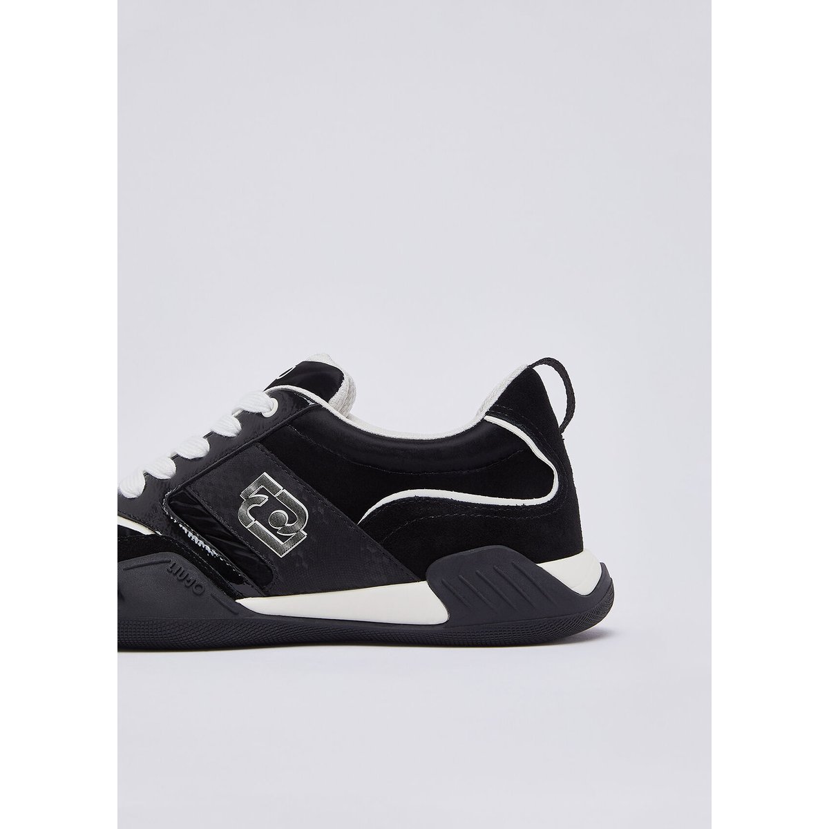 Baskets en nylon et cuir verni noir, LIU JO