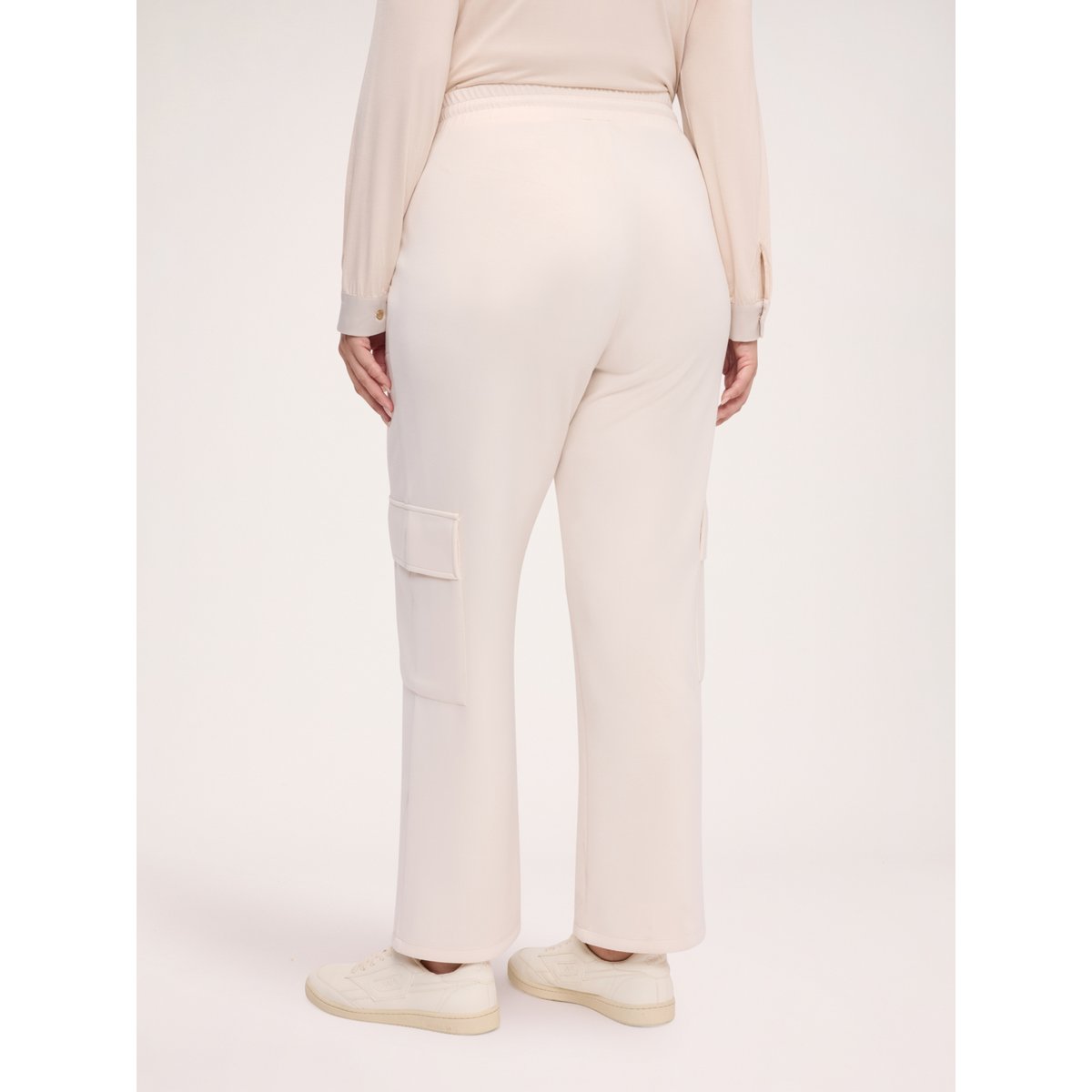 Pantalon cargo à imprimé tacheté beige, FIORELLA RUBINO