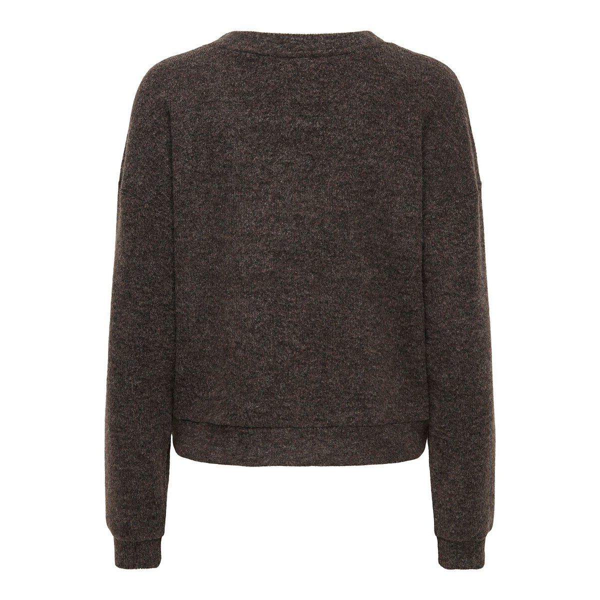 Maglione maniche lunghe scollo a v marrone, ONLY
