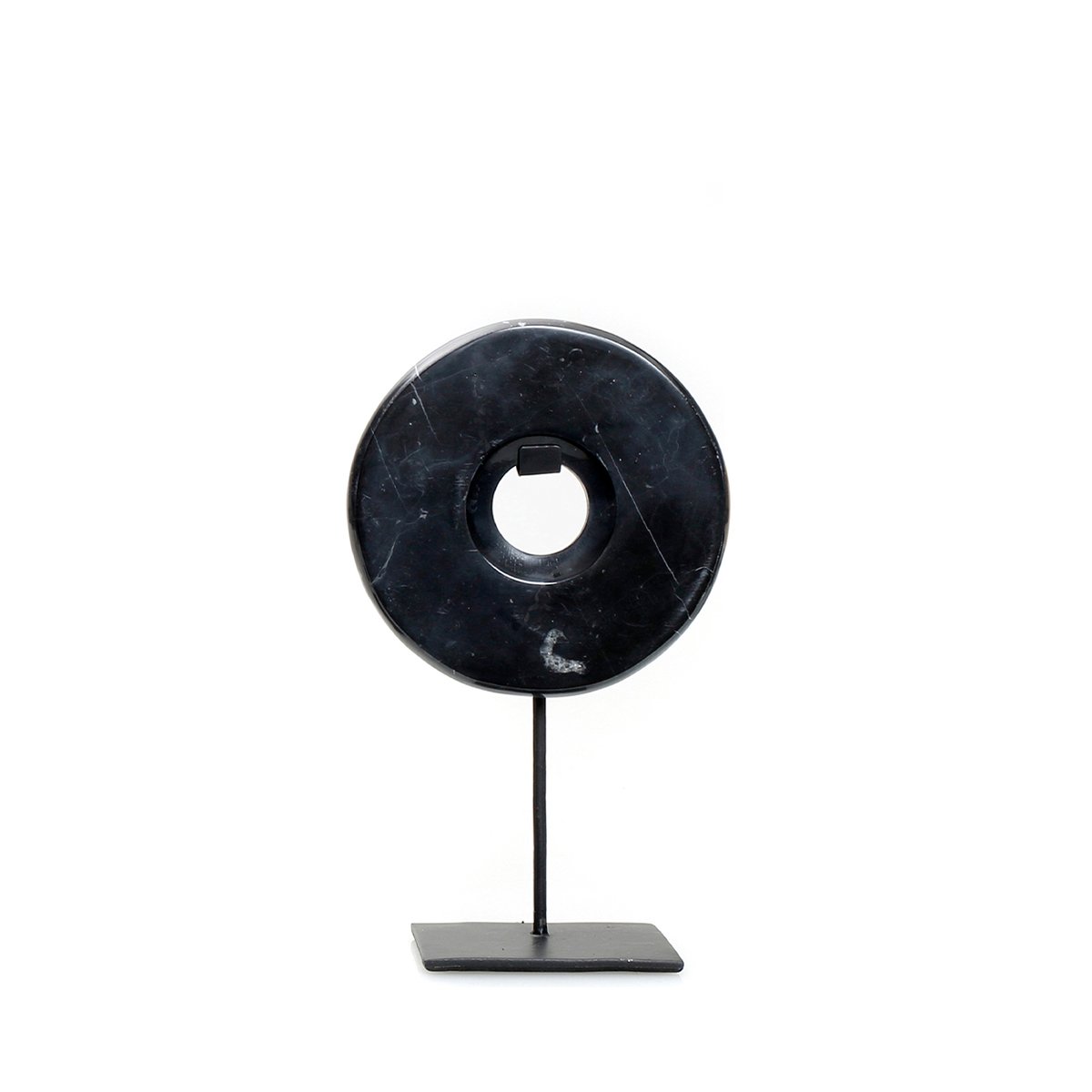 Statuette disque en marbre MARBLE noir, BAZAR BIZAR