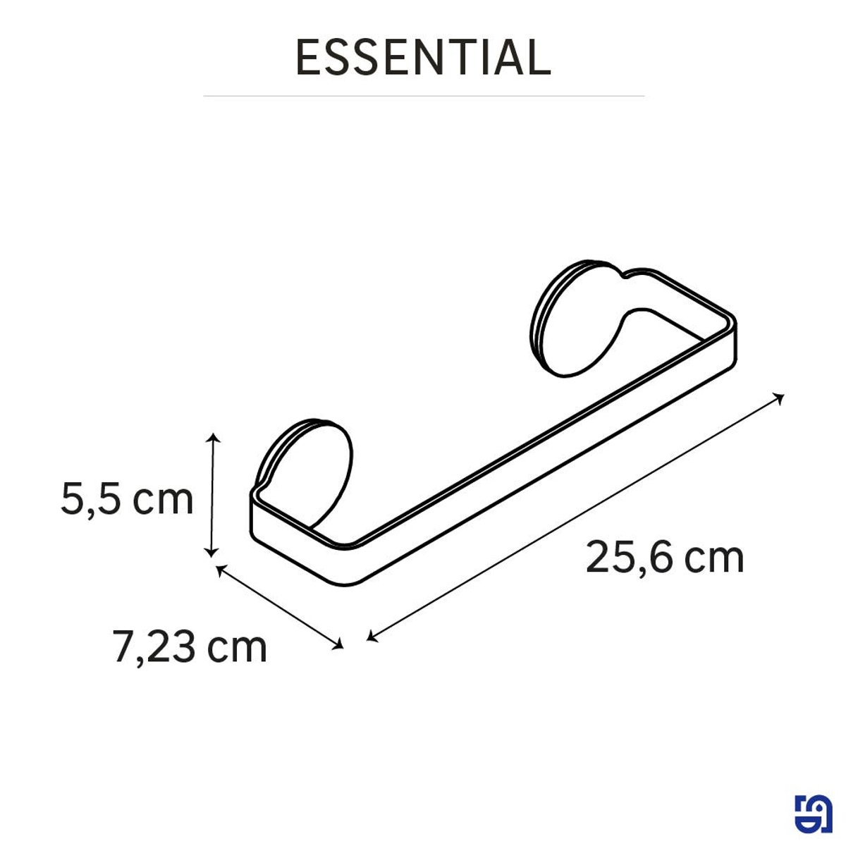 Porte-serviette 1 barres en inox, ESSENTIAL argent, SENSEA