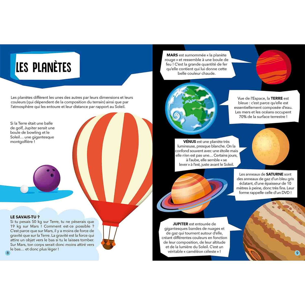 Puzzle & Livre - Voyagez, découvrez, explorez, L'Espace, le système solaire bleu, SASSI