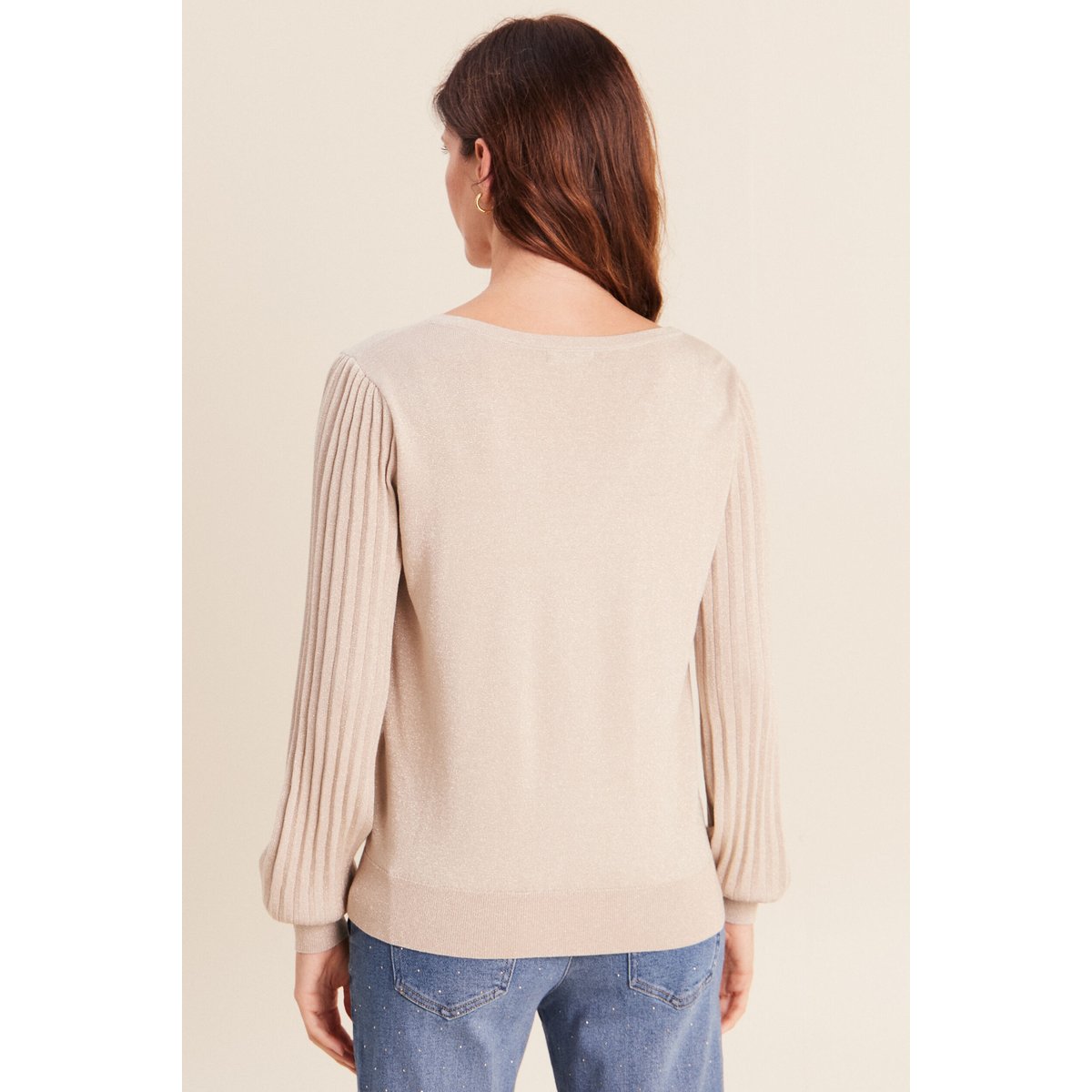 Pull col bateau couleur or, BREAL