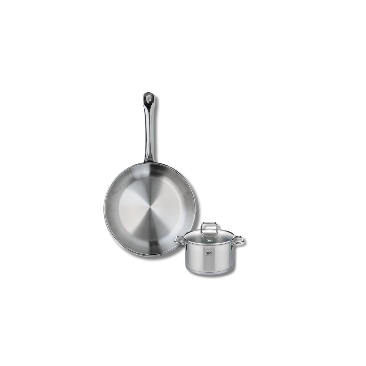 Batterie de cuisine 1 poêle 24cm + 1 faitout 12cm PROFI CITRIN gris, ELO
