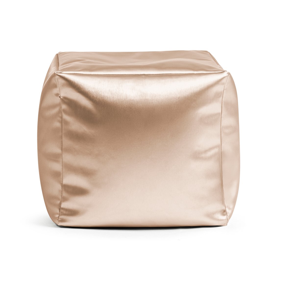 Pouf carré métalisé effet cuir METALICO or, MAGMA HEIMTEX