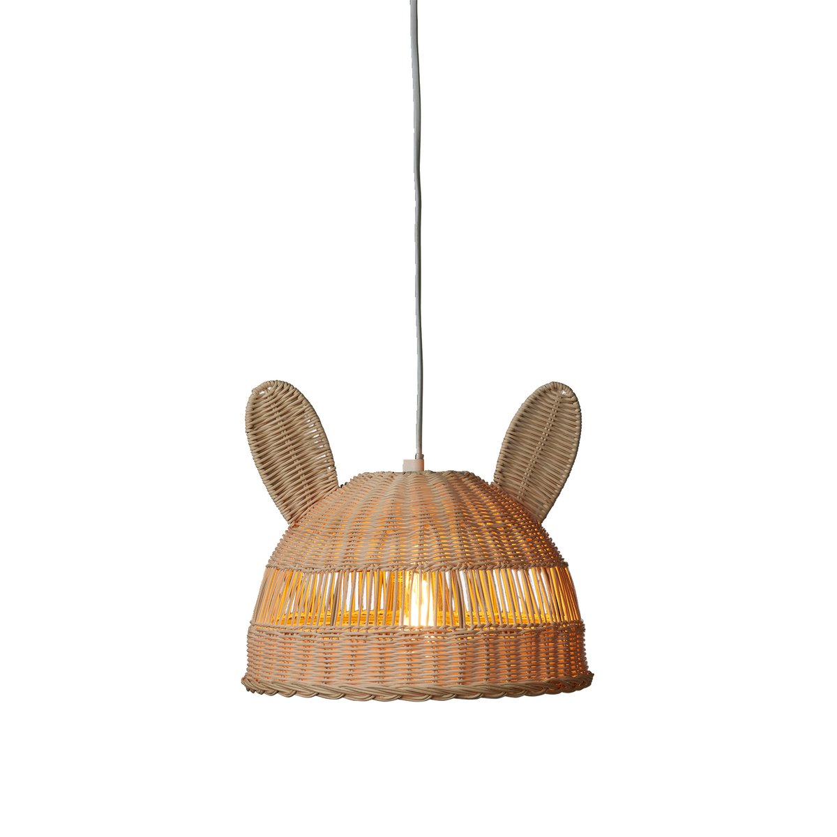 Abat-jour pour suspension Lapin en rotin beige, VERTBAUDET